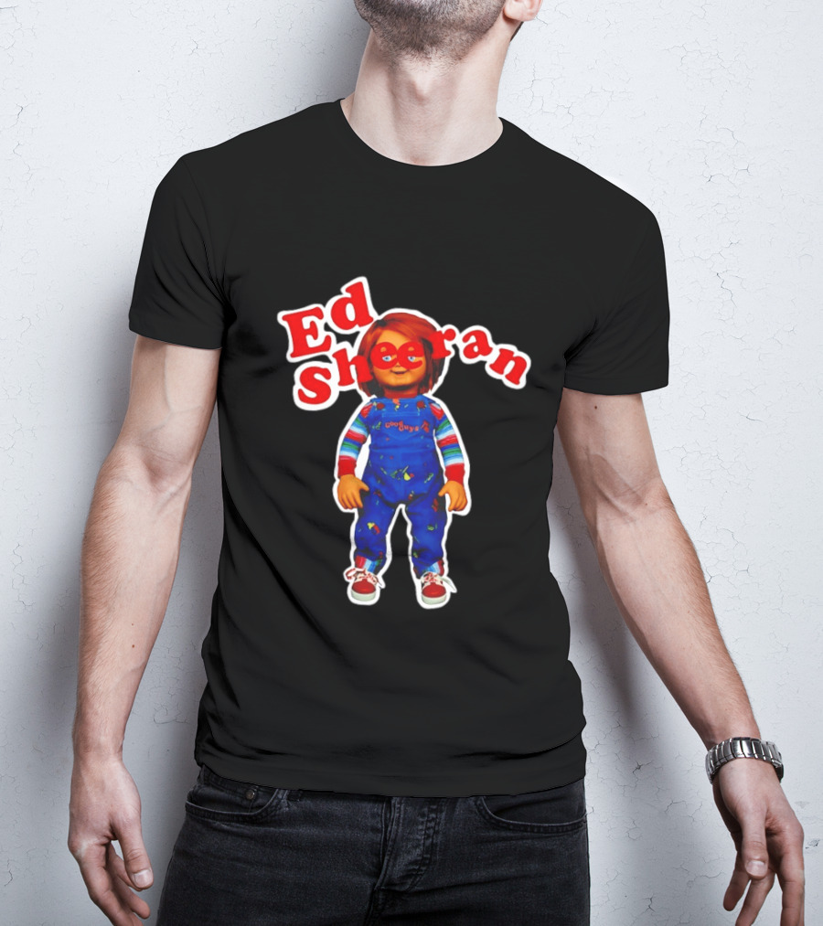 Ed Sheeran Chucky Doll Red Hair Suspender Outfit T-Shirt