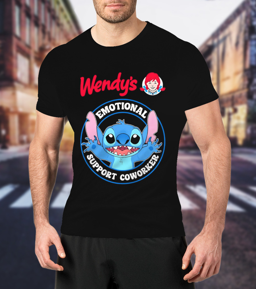 Wendy's Emotional Support Coworker Stitch Bluey T-Shirt
