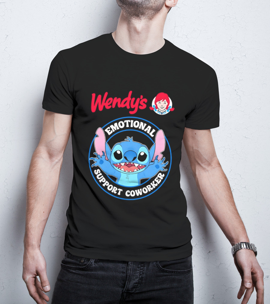 Wendy's Emotional Support Coworker Stitch Bluey T-Shirt