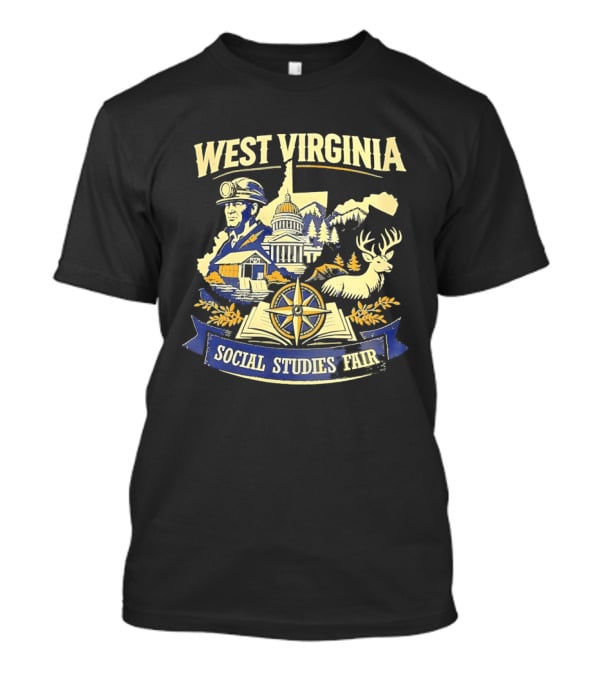 West Virginia Social Studies Fair Explorer Heritage Compass Deer Event T-Shirt