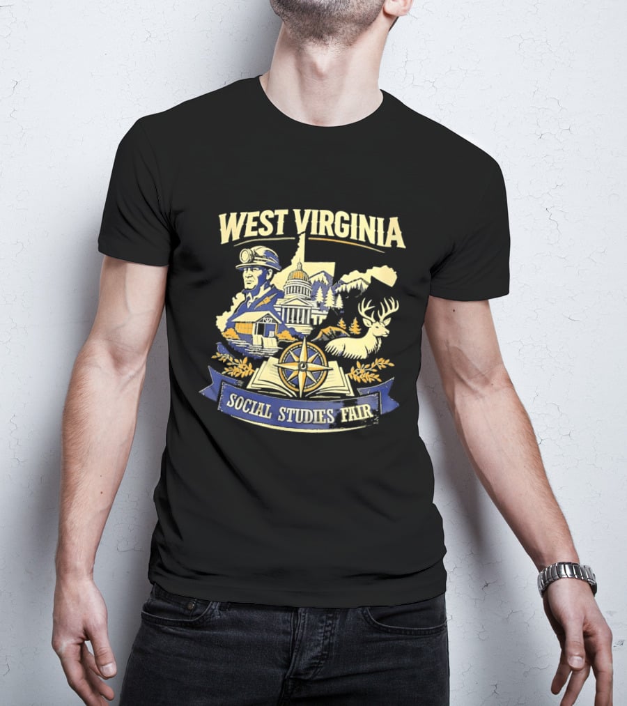 West Virginia Social Studies Fair Explorer Heritage Compass Deer Event T-Shirt