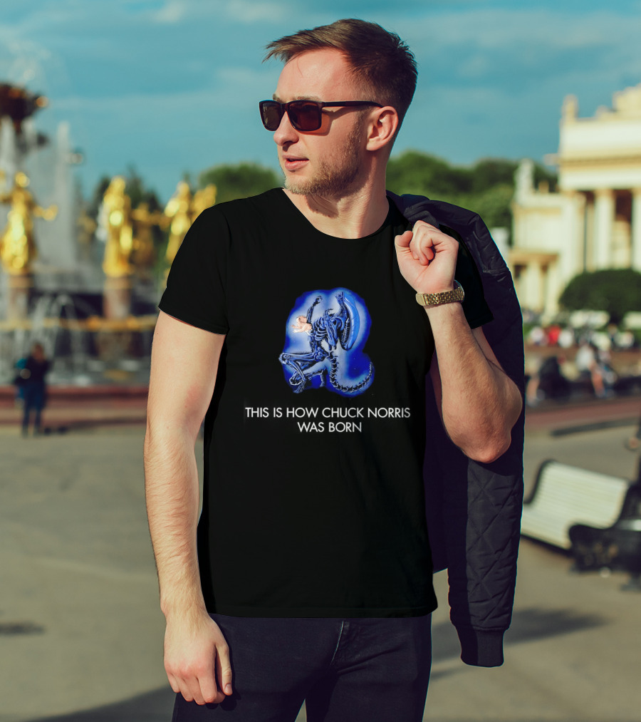Xenomorph This Is How Chuck Norris Was Born T-Shirt