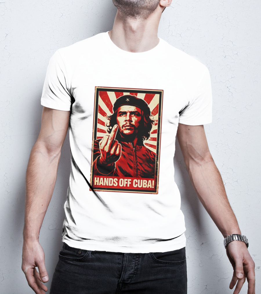 Che Guevara Hands Off Cuba Middle Finger Iconic Image T-Shirt