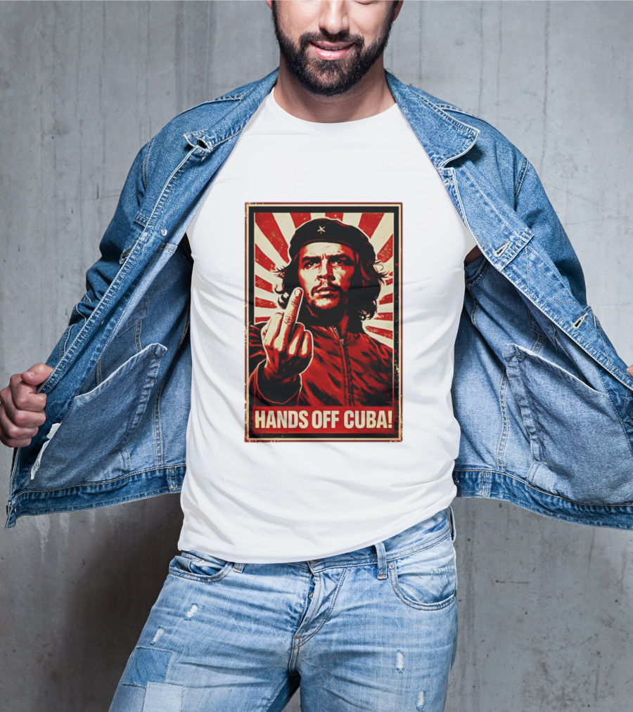 Che Guevara Hands Off Cuba Middle Finger Iconic Image T-Shirt