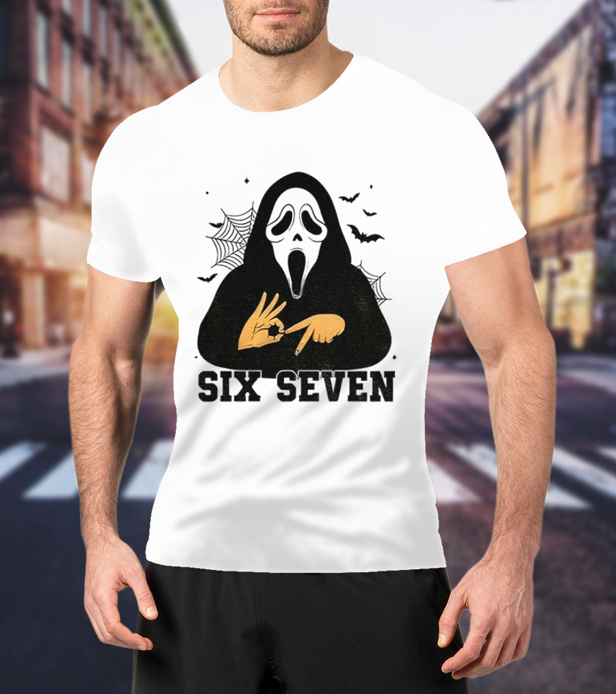 Ghostface Six Seven Halloween Bundle Bats And Webs T-Shirt