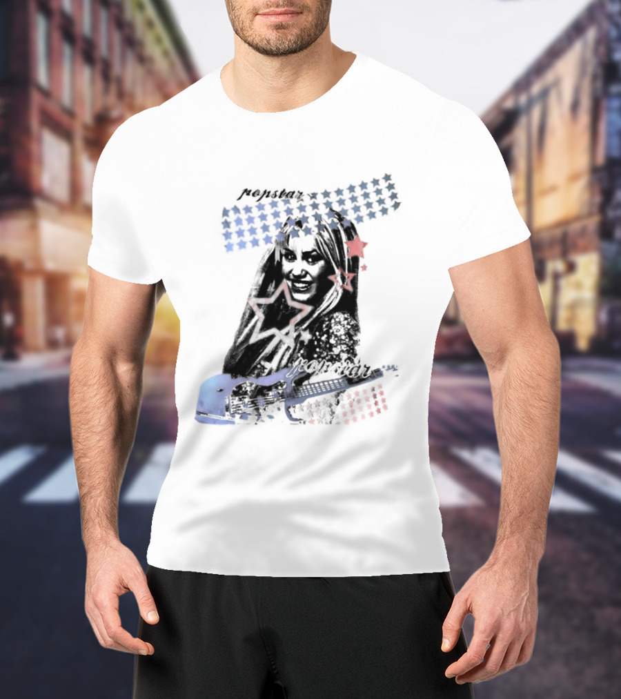 Miley Cyrus Hannah Montana Stars Guitar American Flag T-Shirt