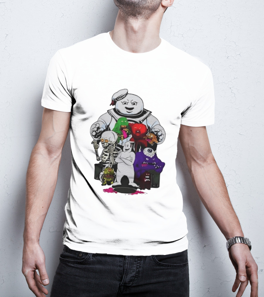Stay Puft Marshmallow Man Ghostbusters Monster Group Characters T-Shirt