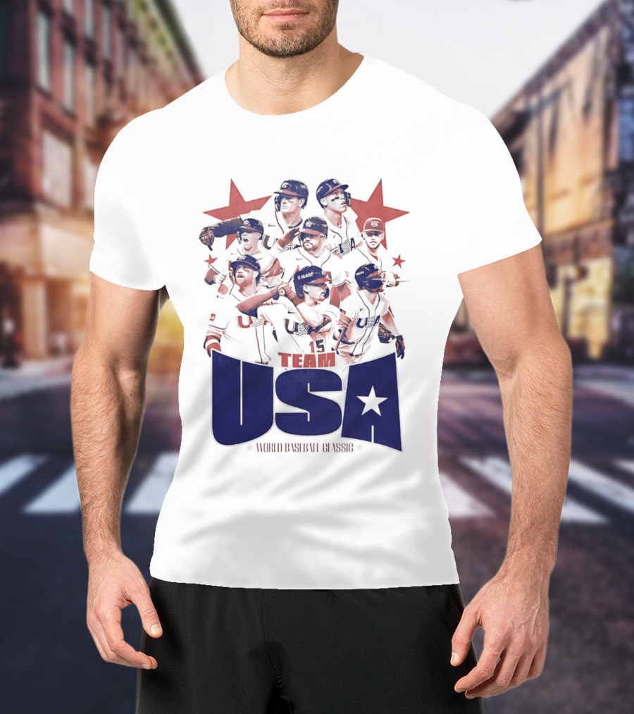TEAM USA Baseball World Classic Players Lineup Stars T-Shirt