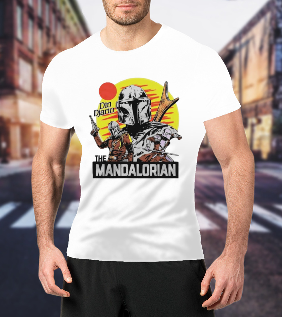 The Mandalorian Din Djarin Star Wars Retro Comic T-Shirt