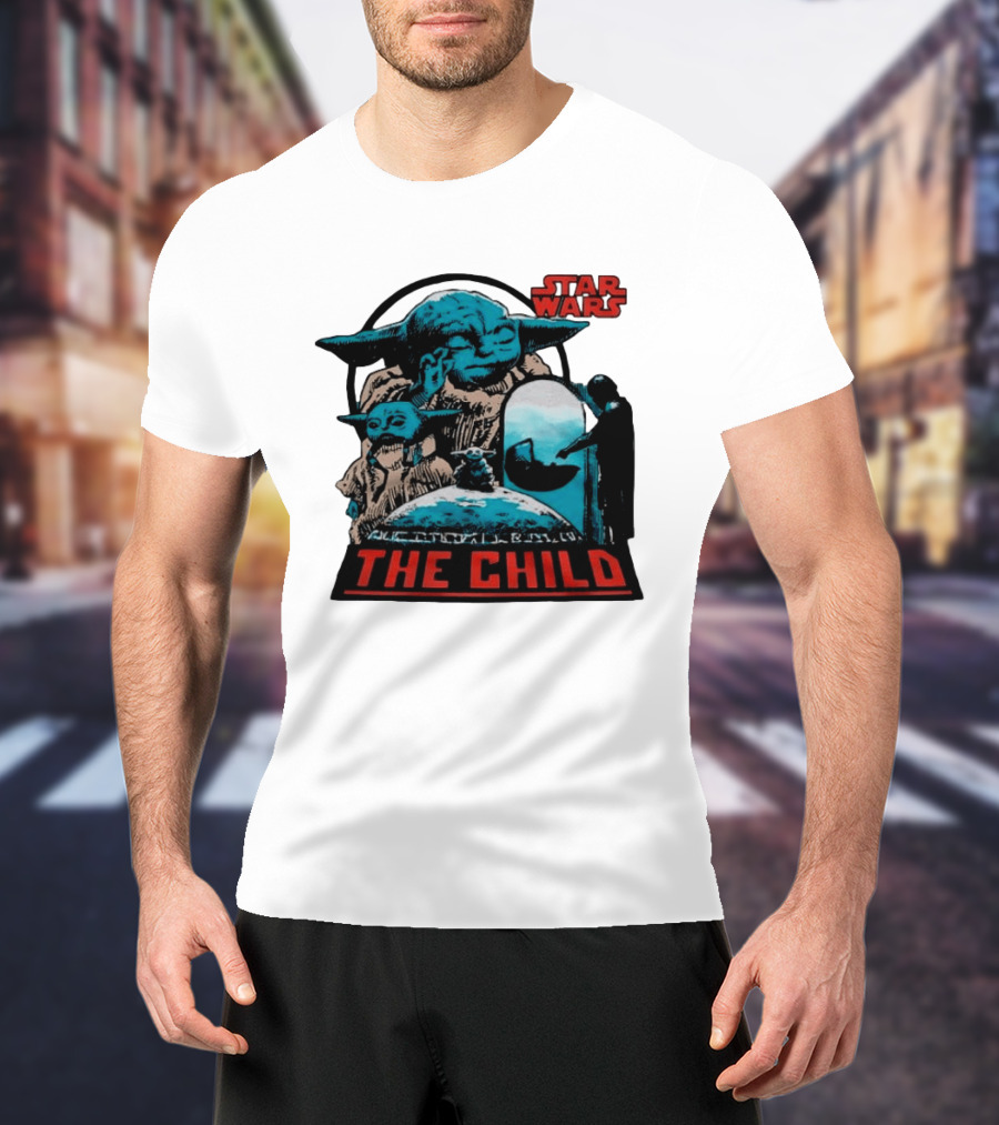 Star Wars The Mandalorian Grogu The Child Retro Comic T-Shirt