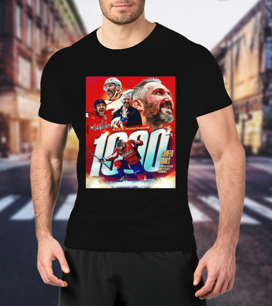 Alex Ovechkin Capitals 1000 Career Goals Iconic NHL T-Shirt
