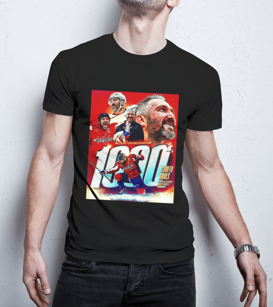 Alex Ovechkin Capitals 1000 Career Goals Iconic NHL T-Shirt