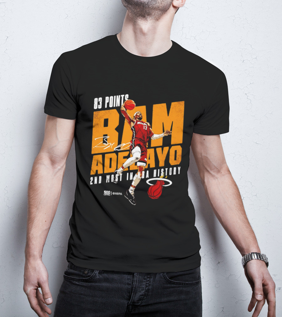 83 Points Bam Adebayo Miami Heat 2nd Most In NBA History T-Shirt