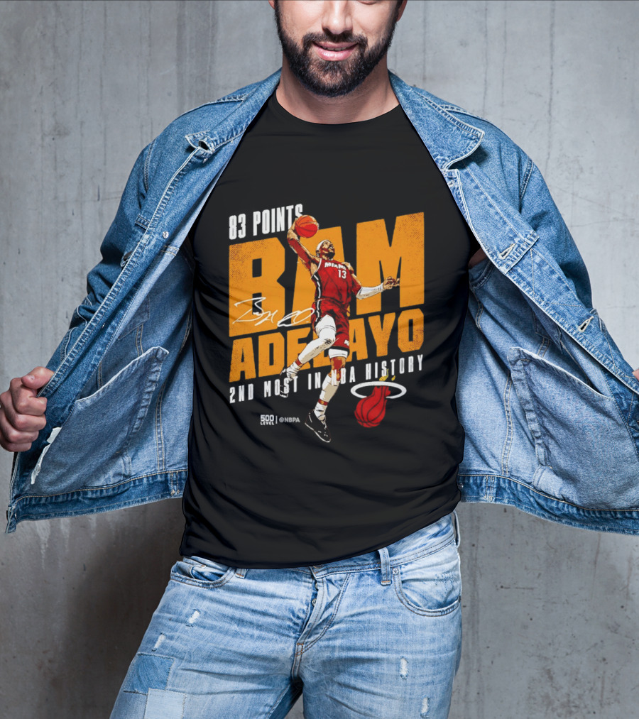 83 Points Bam Adebayo Miami Heat 2nd Most In NBA History T-Shirt