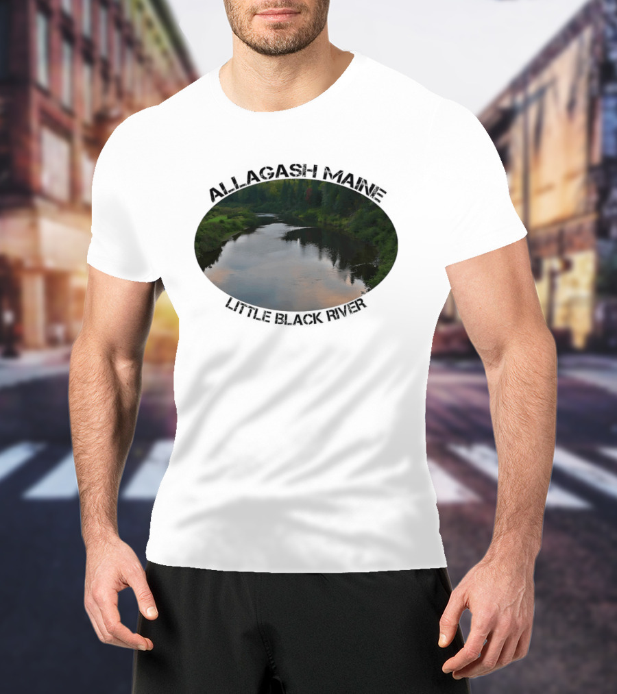 Allagash Maine Little Black River Scenic Photography Oval Frame Landscape T-Shirt