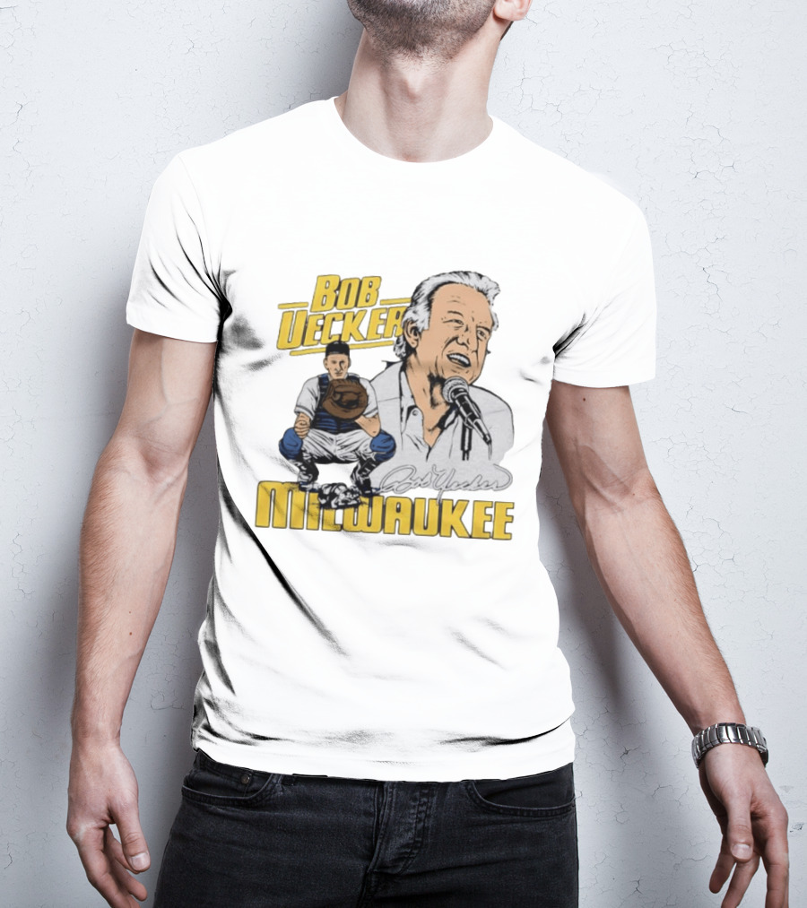 Bob Uecker Milwaukee Catcher Microphone Pose T-Shirt