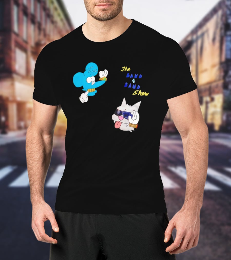 The Itchy And Scratchy Band 4 Band Show Cartoon Characters T-Shirt