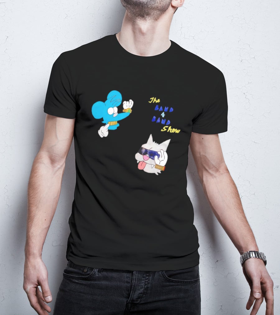 The Itchy And Scratchy Band 4 Band Show Cartoon Characters T-Shirt