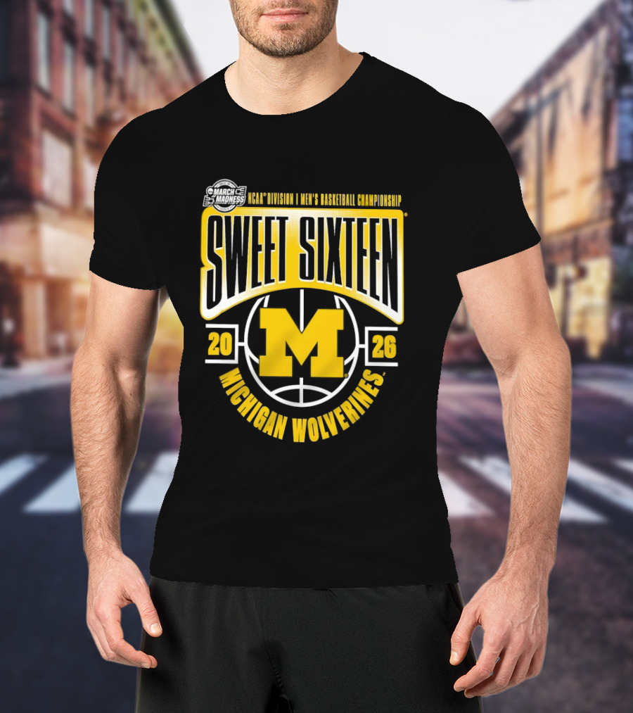 NCAA Men's Basketball Championship Sweet Sixteen 2026 Michigan Wolverines T-Shirt