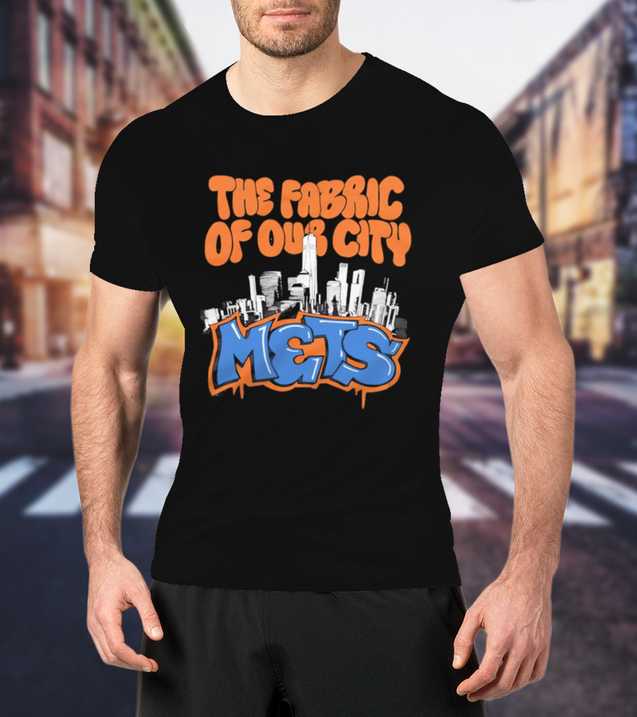 The Fabric Of Our City Mets New York Skyline Graffiti T-Shirt