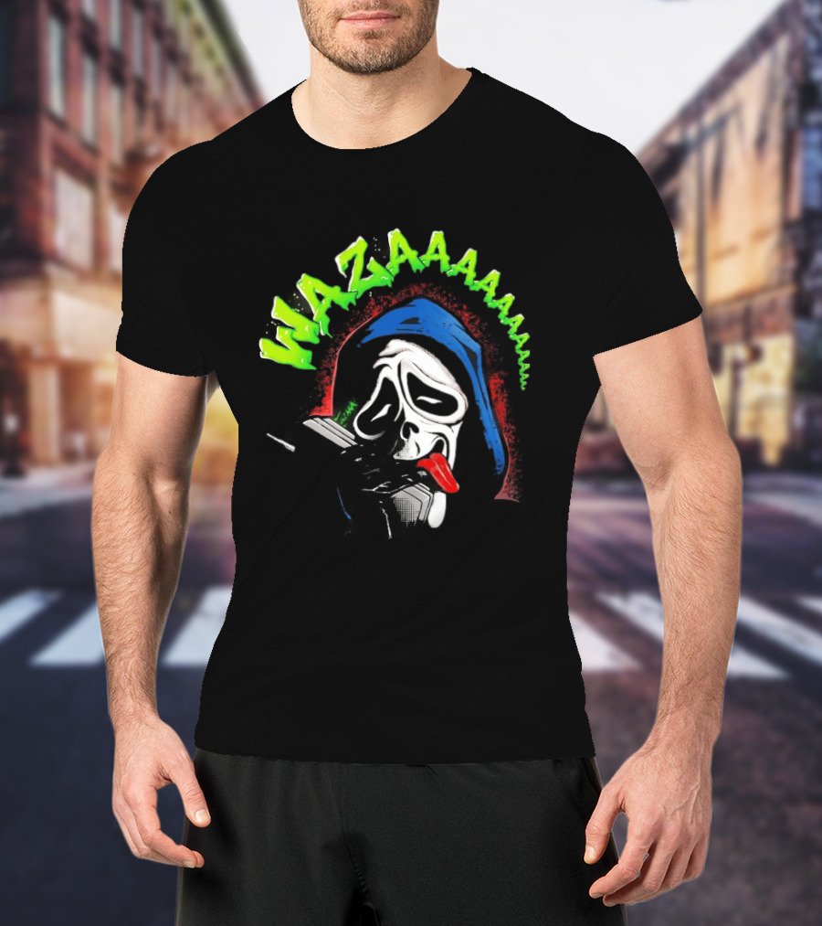 Scary Movie Ghostface Wazaaa Scream Mask Colorful Expression T-Shirt