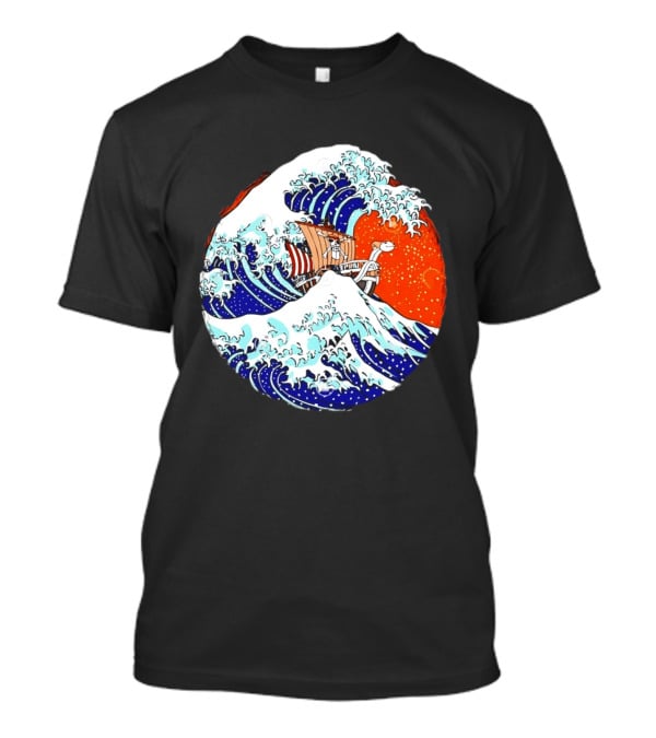 The Great Pirate Of Kanagawa Going Merry On A Great Wave Japanese Art Fusion T-Shirt