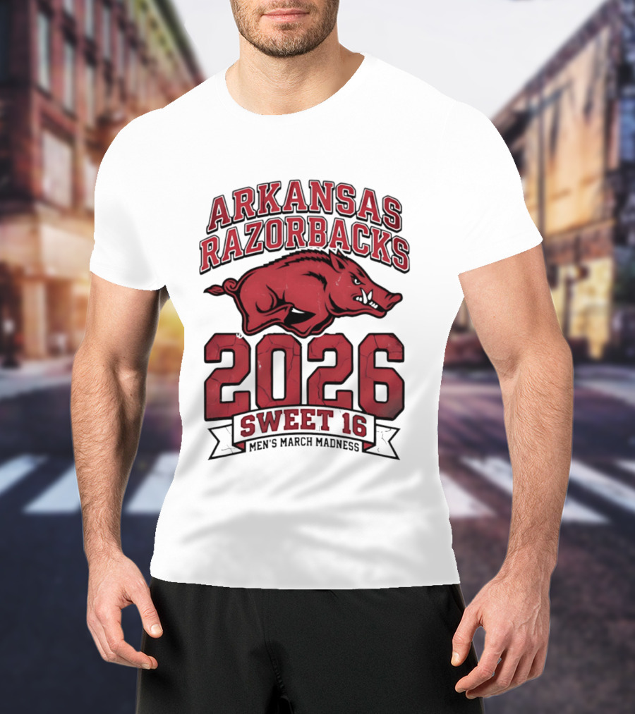 Arkansas Razorbacks 2026 Sweet 16 Men's March Madness T-Shirt