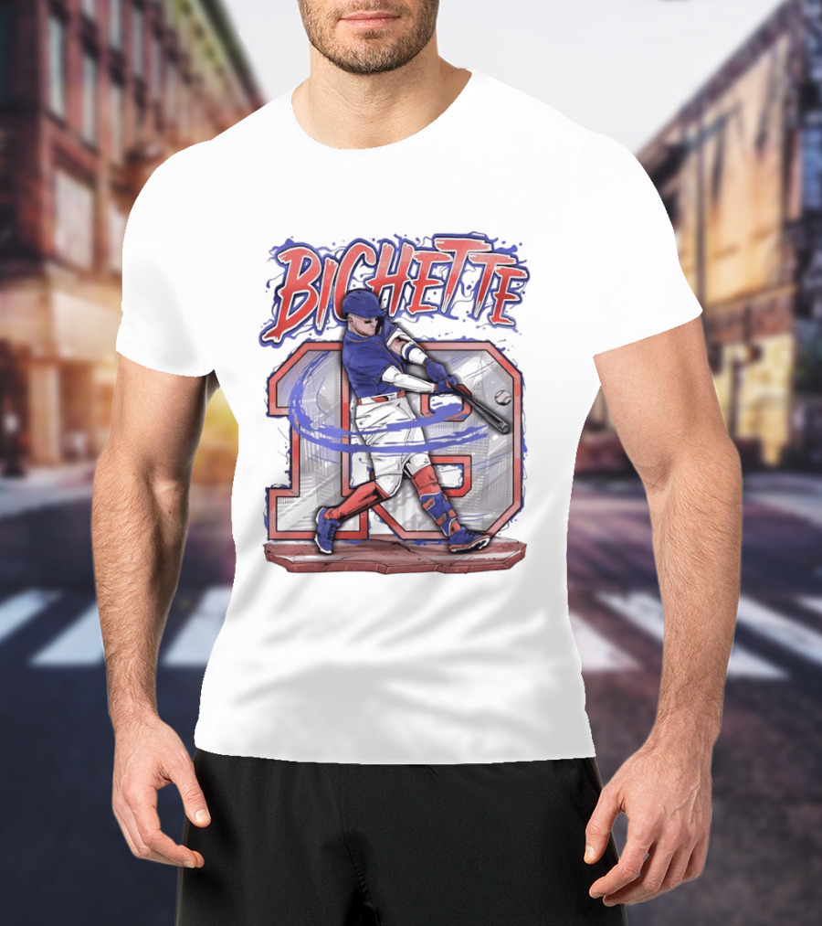 Bo Bichette 19 New York Mets Baseball 2026 City Skyline Blazing T-Shirt