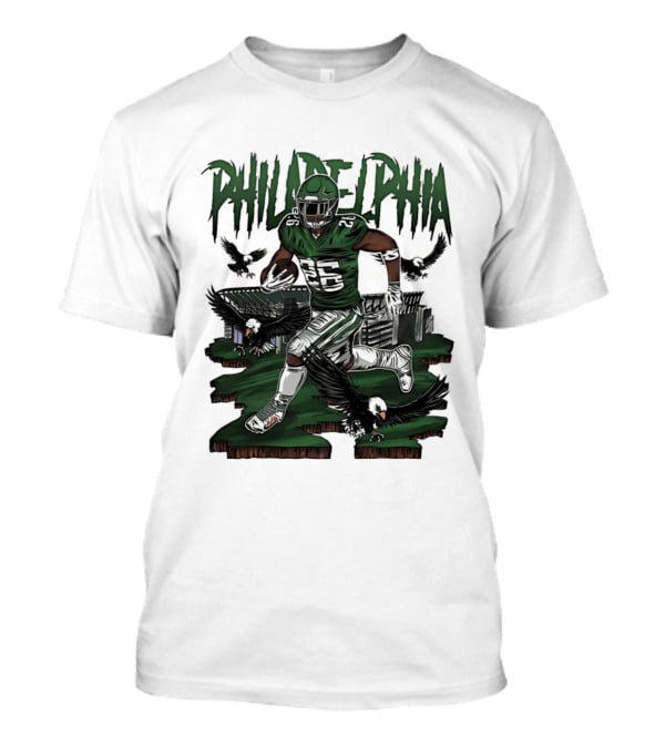 Philadelphia Eagles Running Back With Eagles T-Shirt