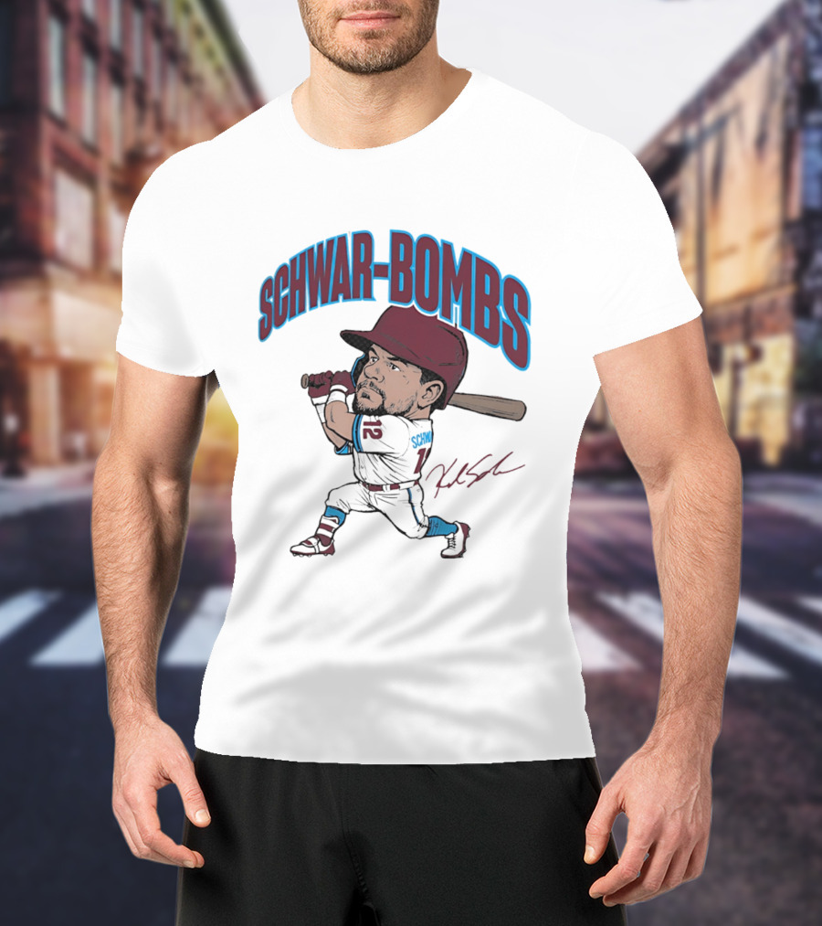 SchwarBombs Kyle Schwarber Philadelphia Phillies Caricature T-Shirt