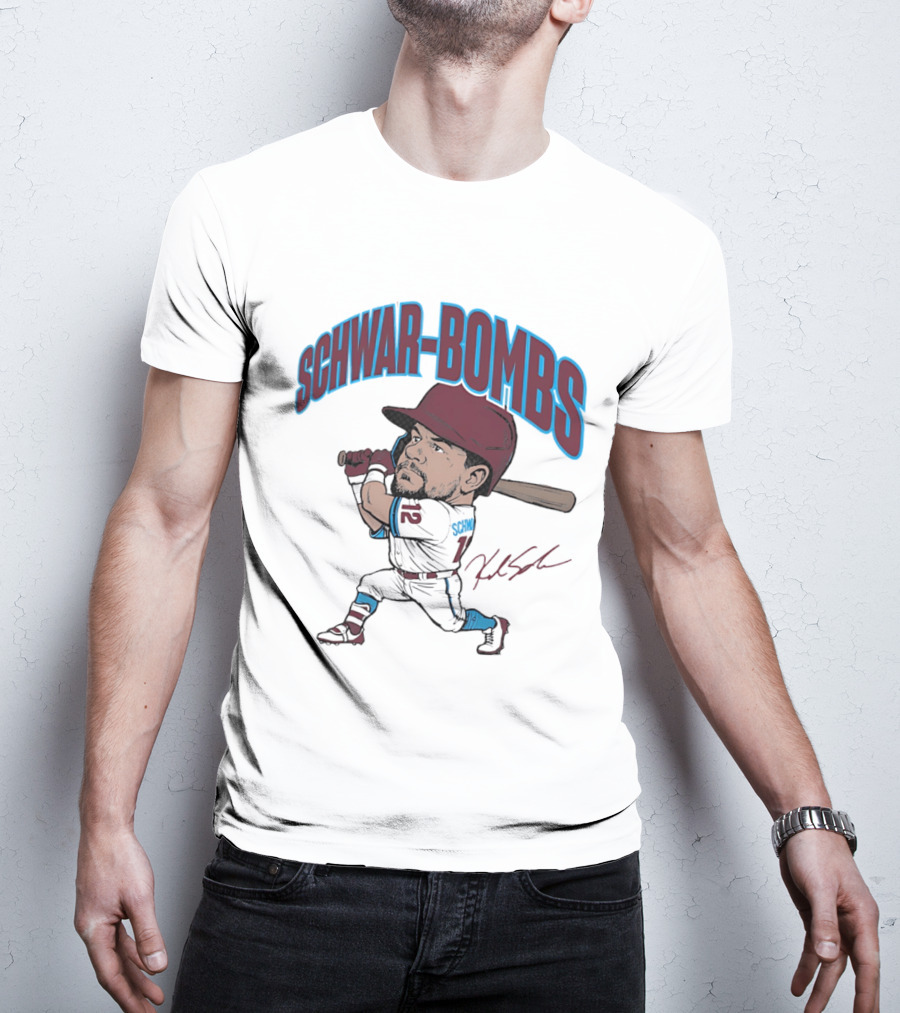 SchwarBombs Kyle Schwarber Philadelphia Phillies Caricature T-Shirt