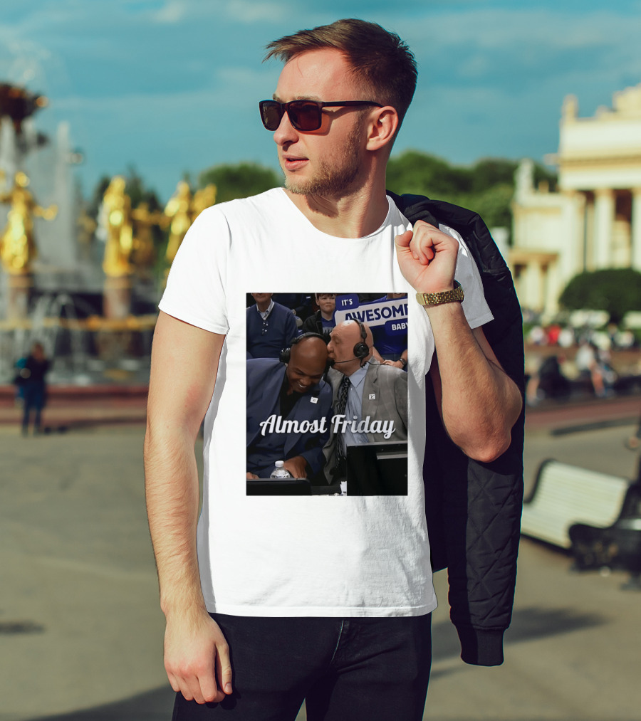 Dick Vitale Kissing Charles Barkley Almost Friday It's Awesome Baby T-Shirt