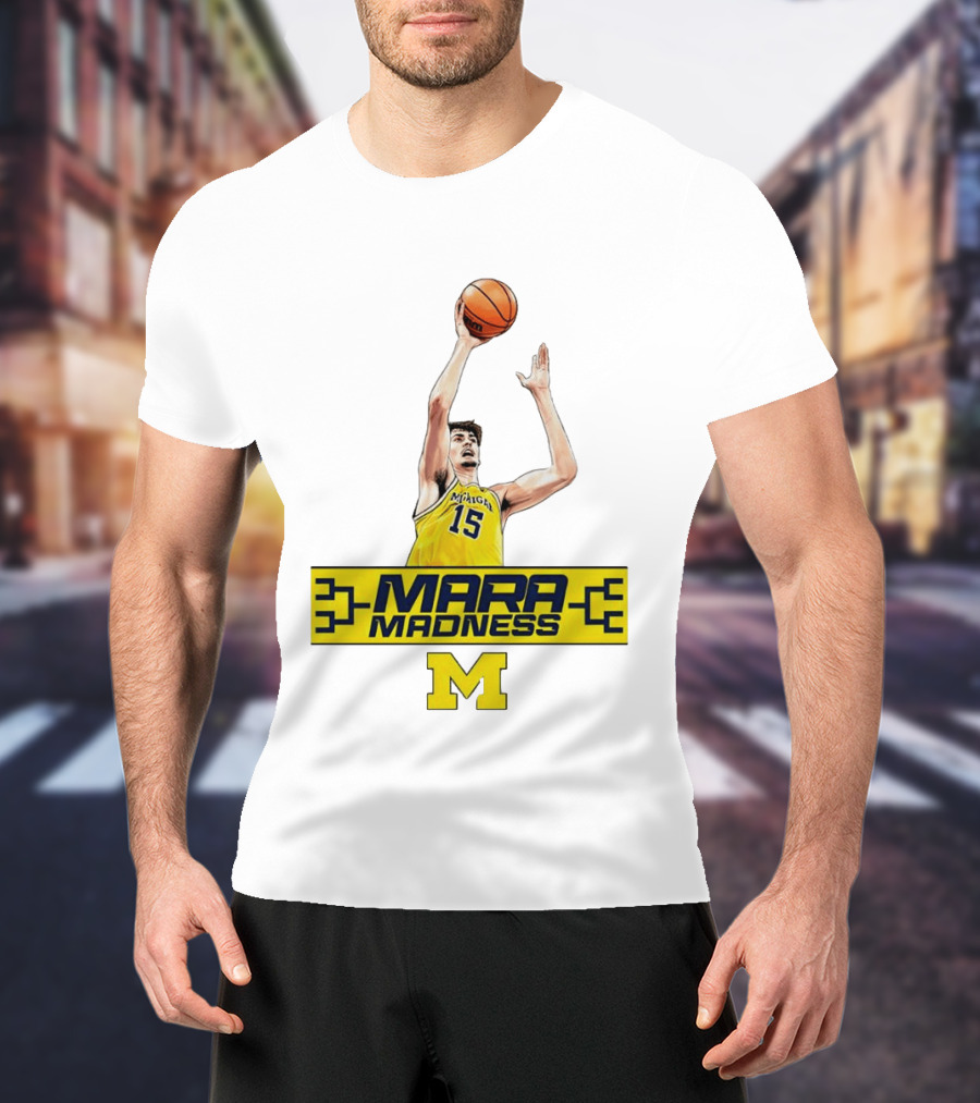 Mara Madness University Of Michigan Basketball Aday Mara Number 15 T-Shirt