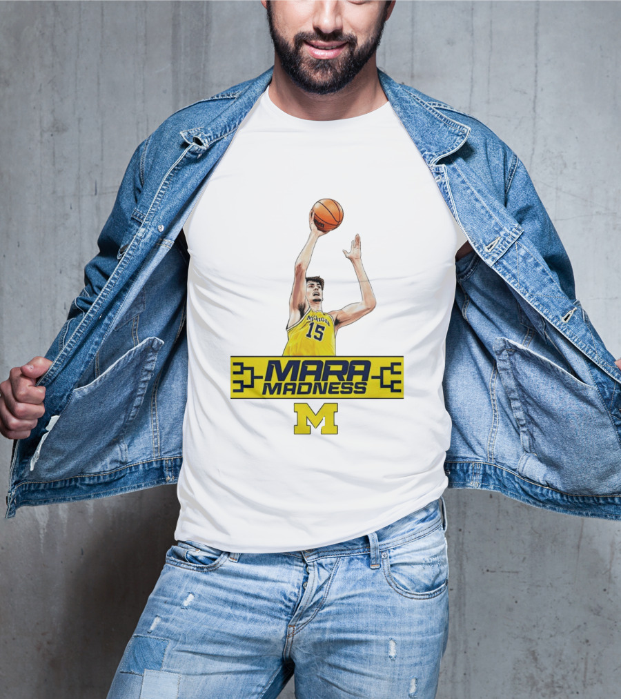 Mara Madness University Of Michigan Basketball Aday Mara Number 15 T-Shirt