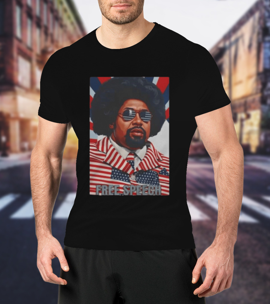 Aftoman Free Speech Patriotic Afro American Flag Suit T-Shirt
