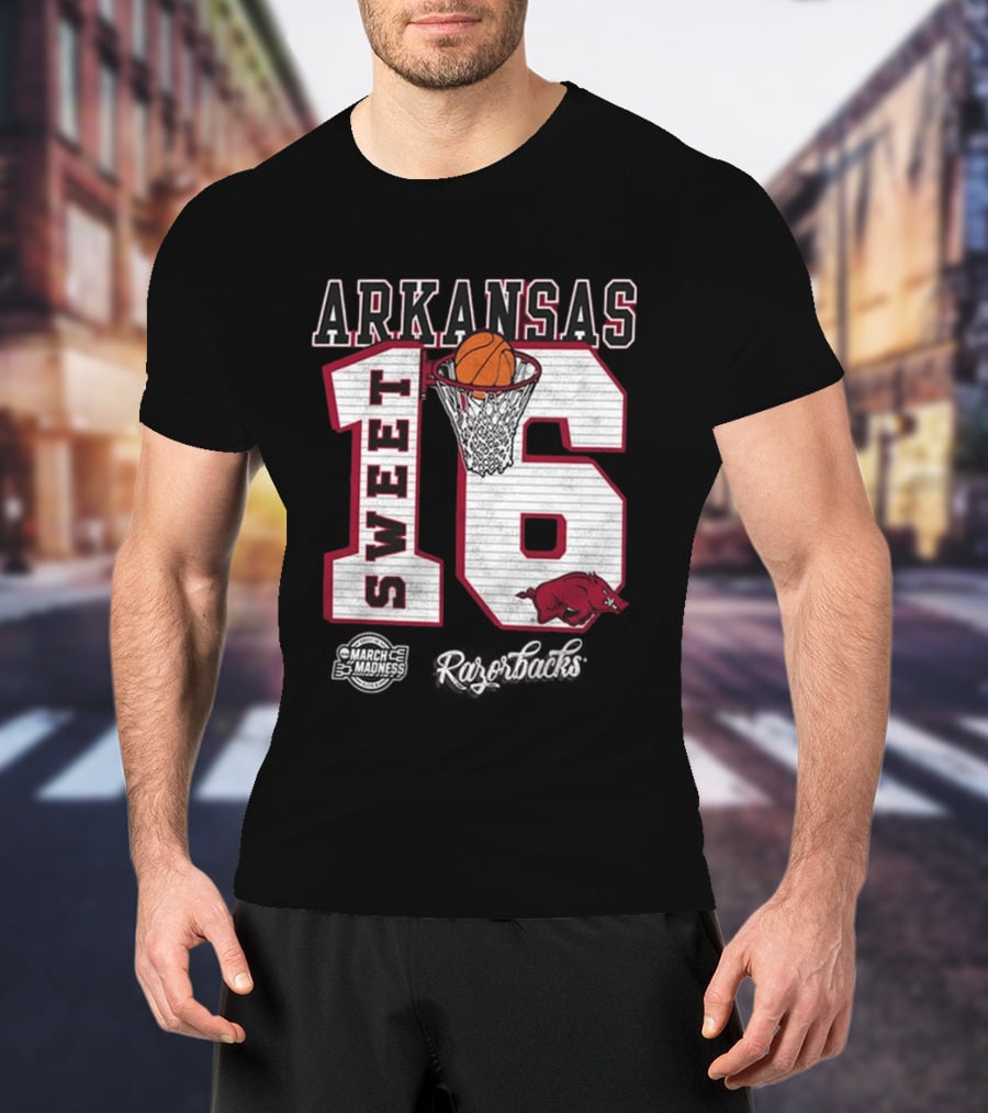 Arkansas Razorbacks March Madness 2026 NCAA Sweet 16 Basketball T-Shirt