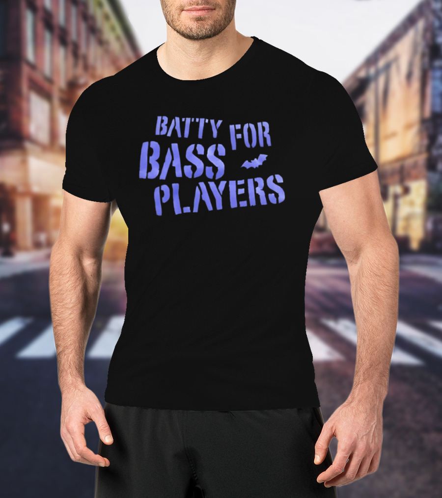 Batty For Bass Players Bat Icon Halloween T-Shirt