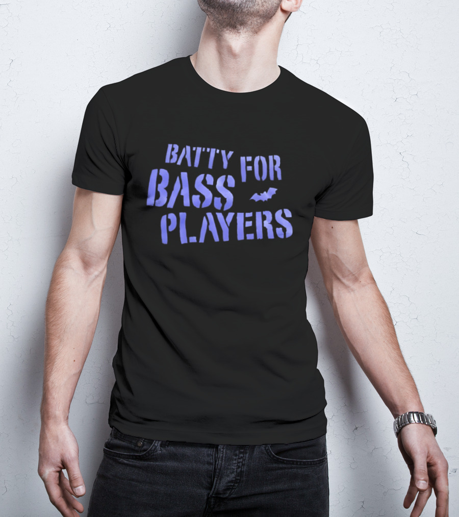 Batty For Bass Players Bat Icon Halloween T-Shirt