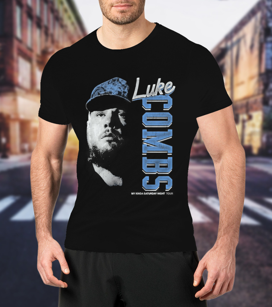 Luke Combs My Kinda Saturday Night Tour Hat And Bearded Face T-Shirt