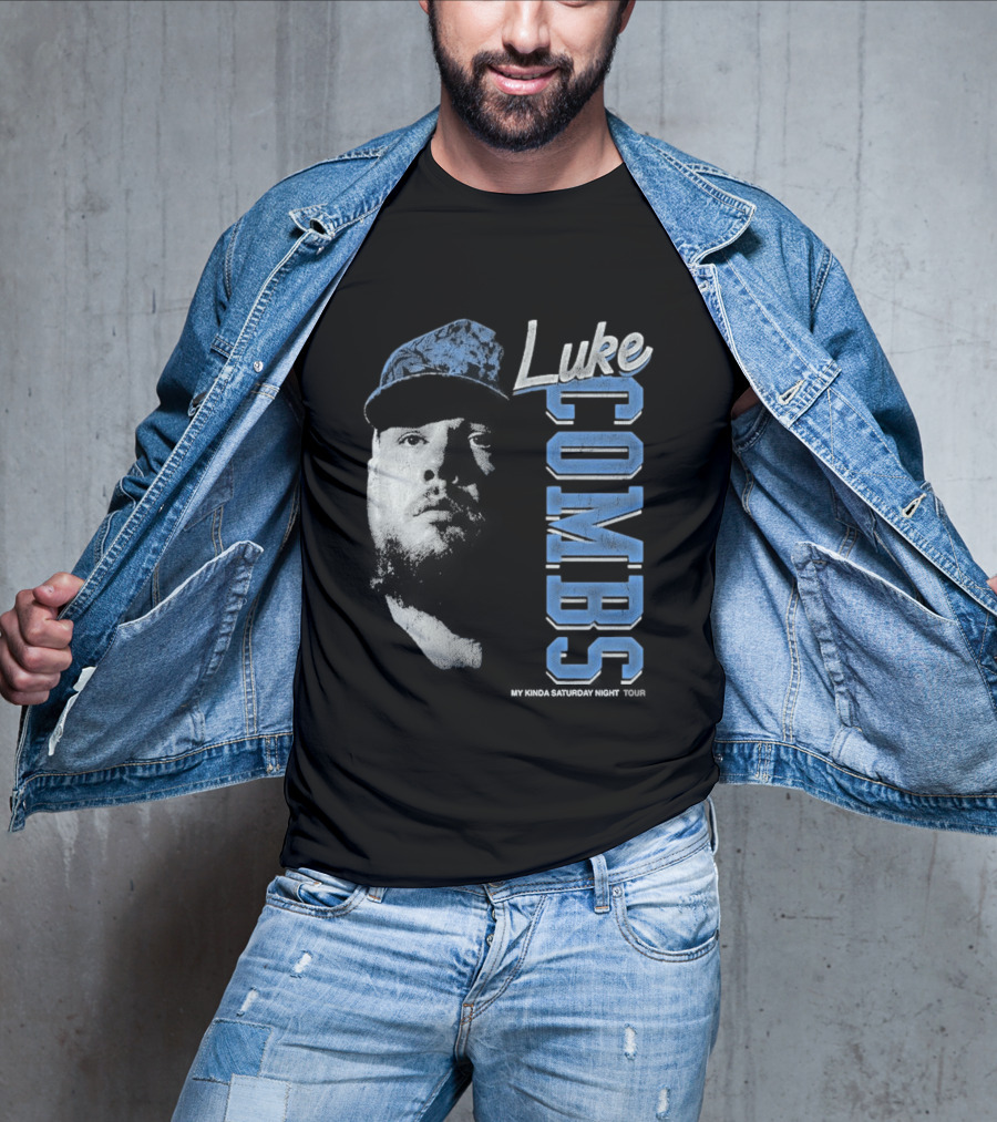 Luke Combs My Kinda Saturday Night Tour Hat And Bearded Face T-Shirt