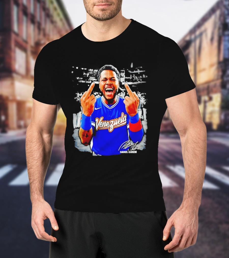 Maikel Garcia Venezuela 2026 MVP Middle Finger Baseball Team T-Shirt