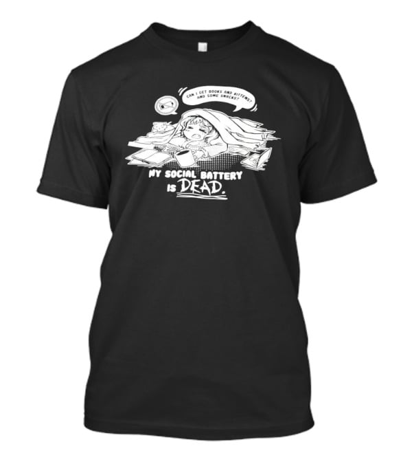My Social Battery Is Dead Exhausted Comic Style Pop Art Naptime T-Shirt