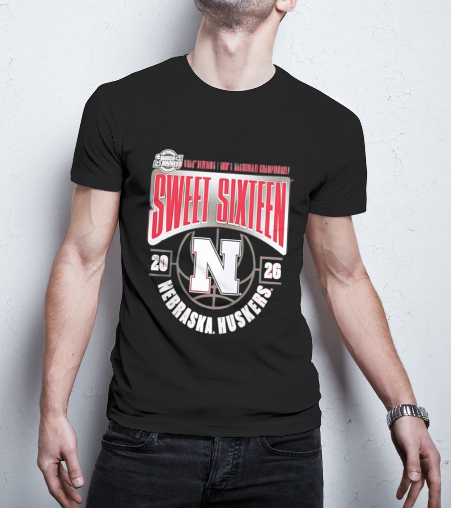 Nebraska Huskers 2026 NCAA Sweet Sixteen Basketball Tournament Championship T-Shirt
