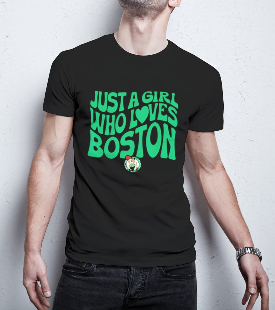 Just A Girl Who Loves Boston Celtics With Heart T-Shirt
