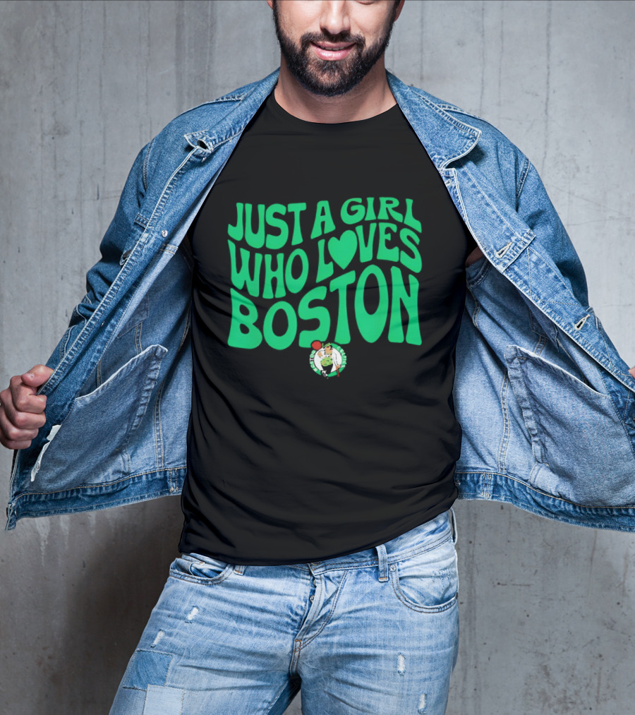 Just A Girl Who Loves Boston Celtics With Heart T-Shirt