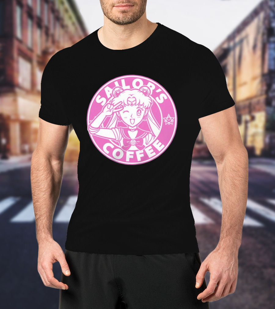 Sailor's Coffee Pink Winking Moon T-Shirt