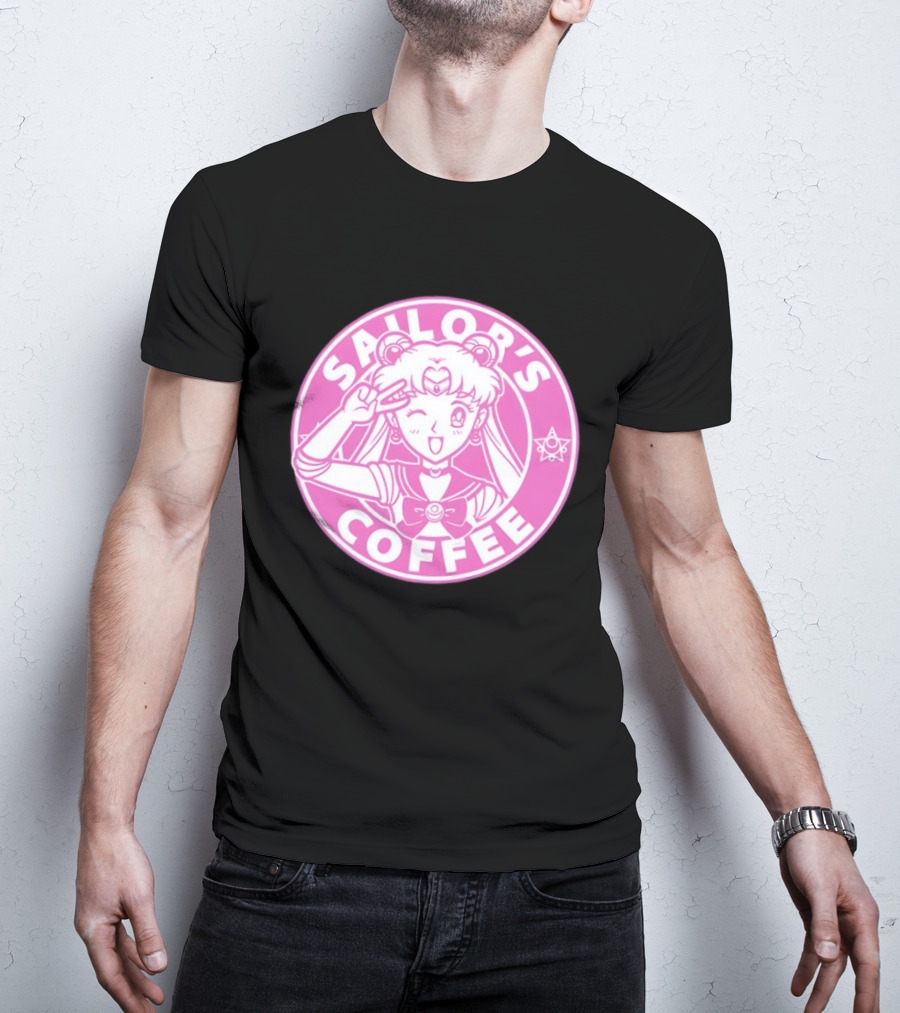 Sailor's Coffee Pink Winking Moon T-Shirt