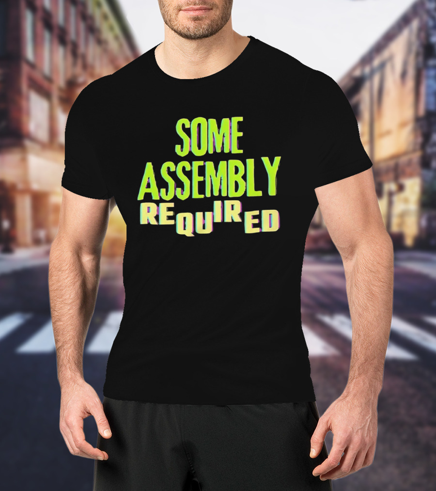 Some Assembly Required Block Style Multicolor T-Shirt