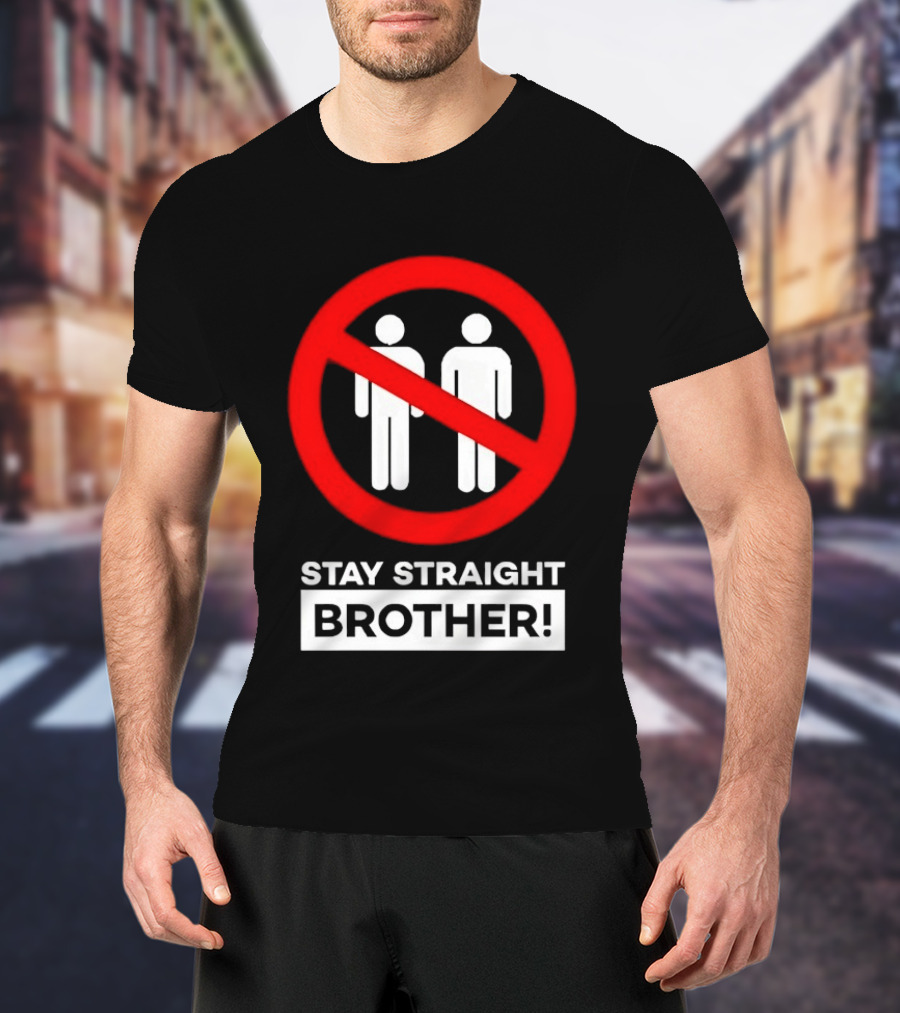 Stay Straight Brother Circle Cross Stencil T-Shirt