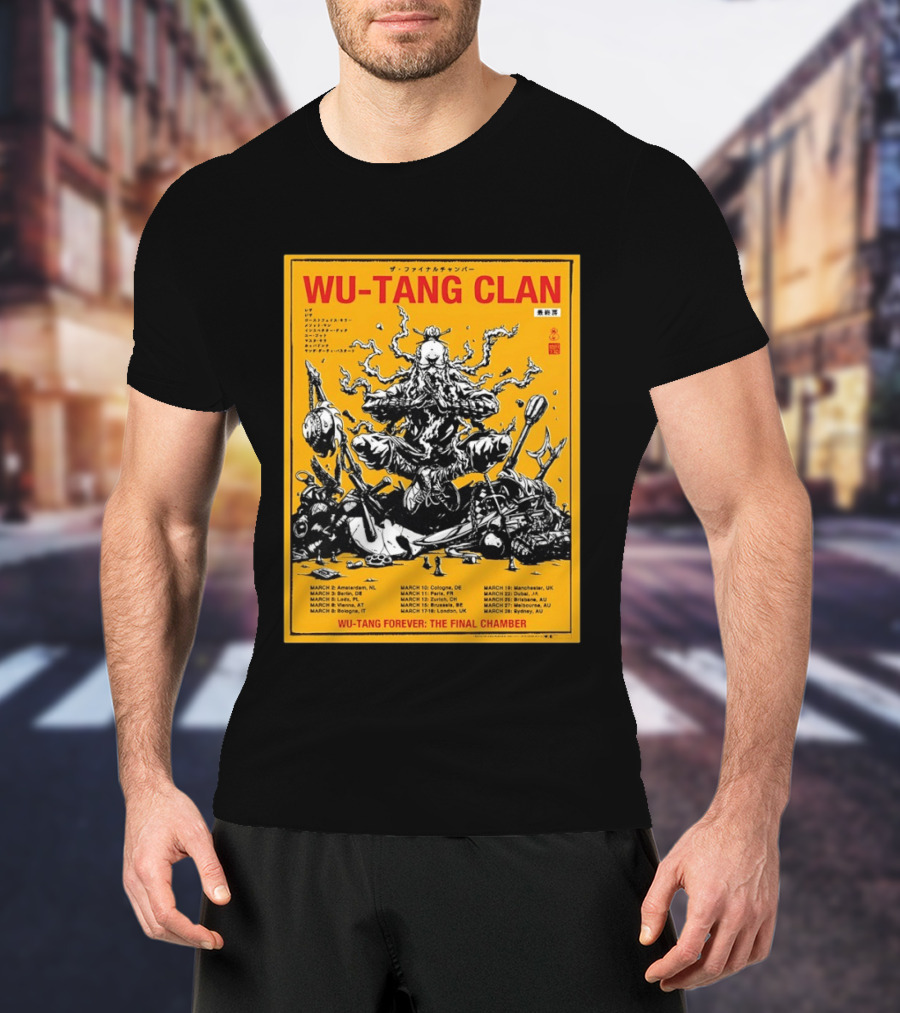 Wu Tang Clan 2026 Europe Tour Wu Tang Forever The Final Chamber Yellow T-Shirt